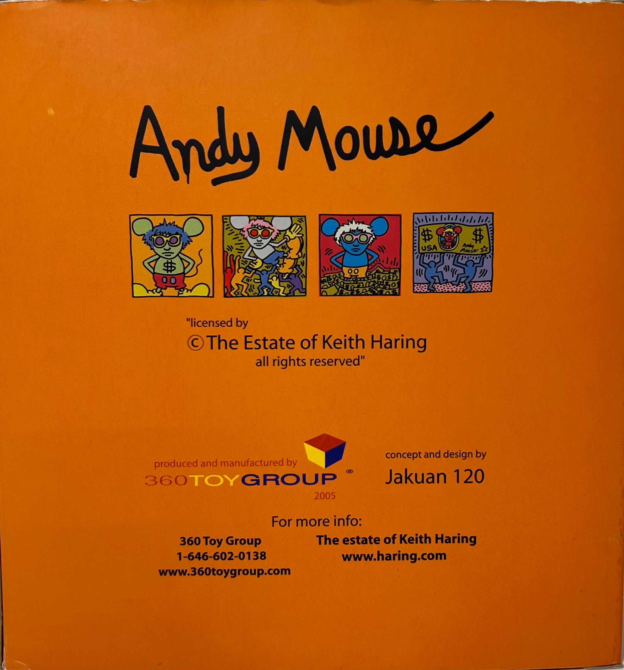 Kunstspielzeug von Keith Haring Andy Warhol (Keith Haring Andy Mouse) 1