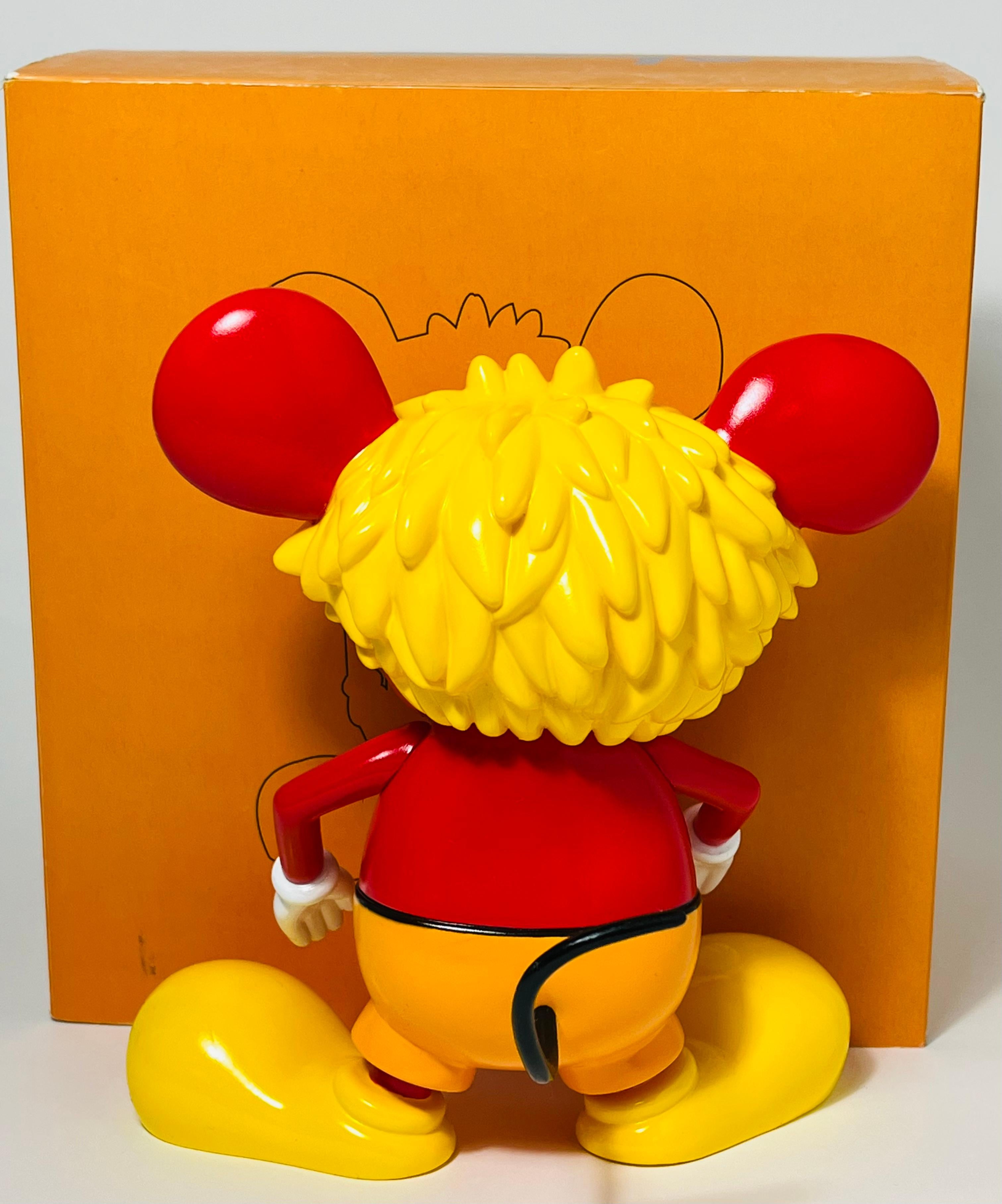 Keith Haring Andy Mouse art toy (Keith Haring Andy Warhol) - Pop Art Sculpture by (after) Keith Haring