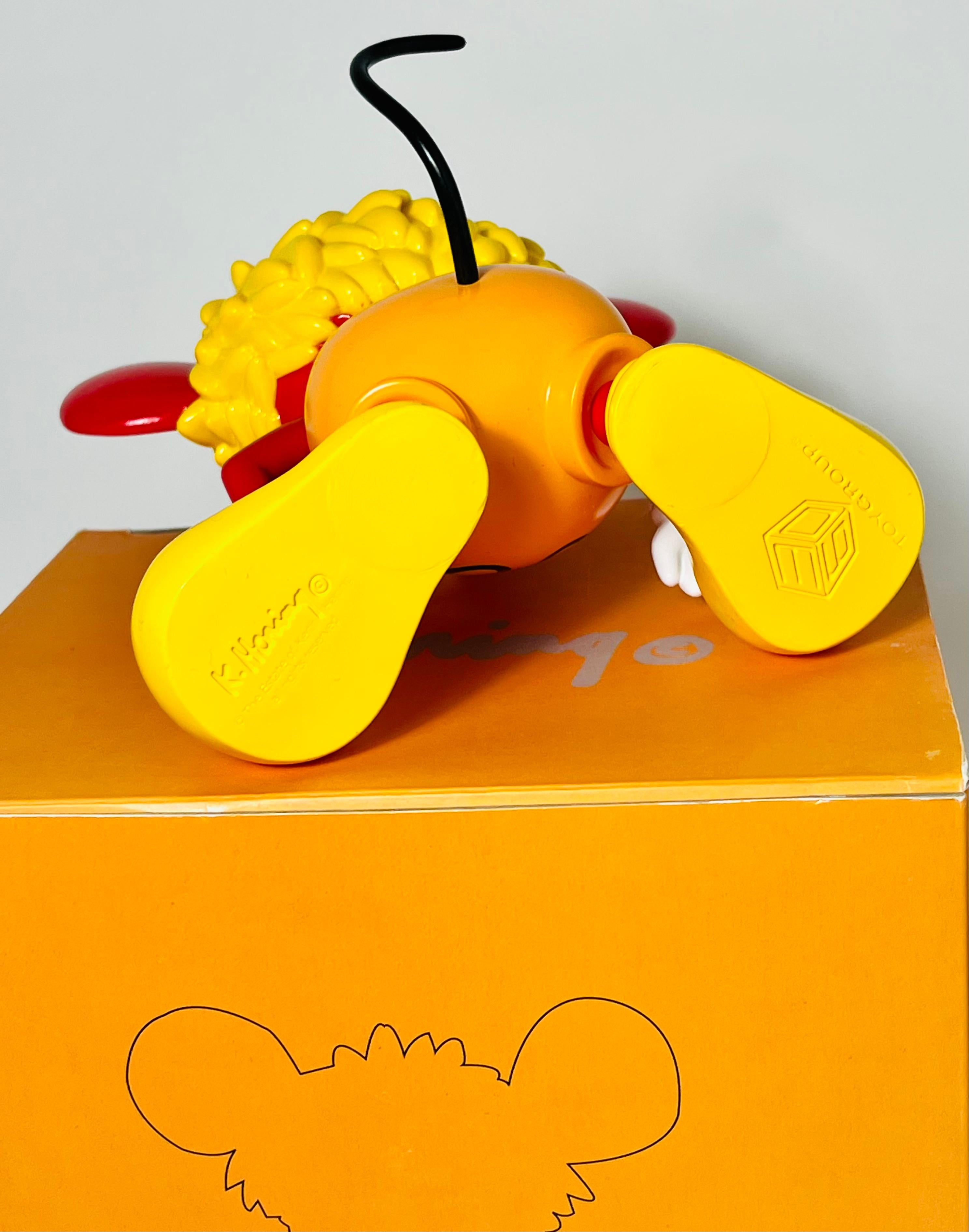 Keith Haring Andy Mouse art toy:
This rare limited edition Keith Haring Andy mouse art toy was published in 2005 & is licensed by the Estate of Keith Haring. The collectible reveals Keith Haring's 'Andy Mouse' artwork from the mid 1980s and is