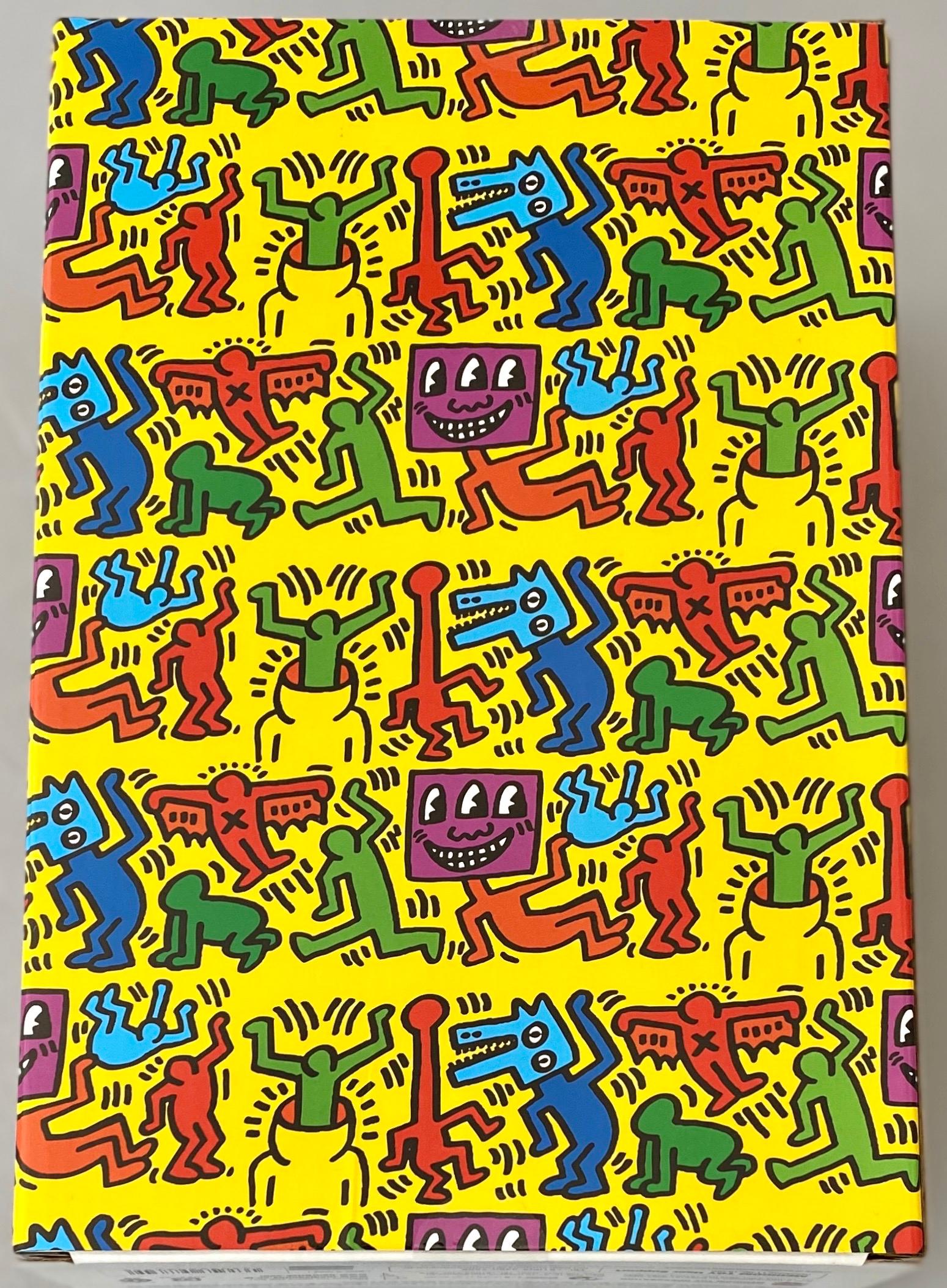 Keith Haring Bearbrick Vinyl Figures: Set of two (400% & 100%):
A unique, timeless collectible trademarked & licensed by the Estate of Keith Haring. The partnered collectible reveals the late iconic artist’s artwork from the mid 1980s wrapping the