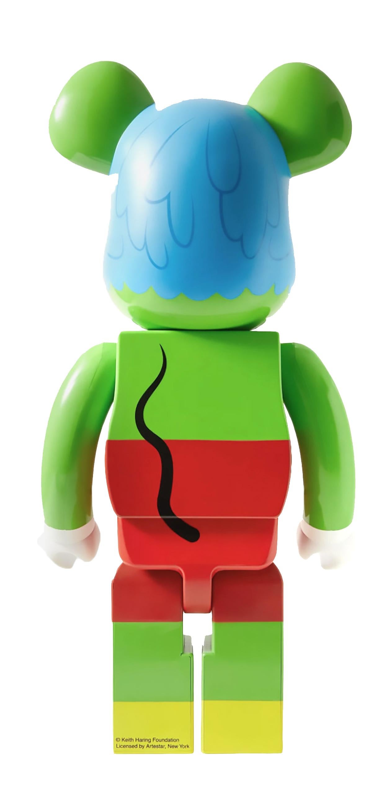 Keith Haring Bearbrick 400% set of 2 works (Haring BE@RBRICK) - Green Figurative Sculpture by (after) Keith Haring