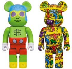 Keith Haring Bearbrick 400% set of 2 works (Haring BE@RBRICK)