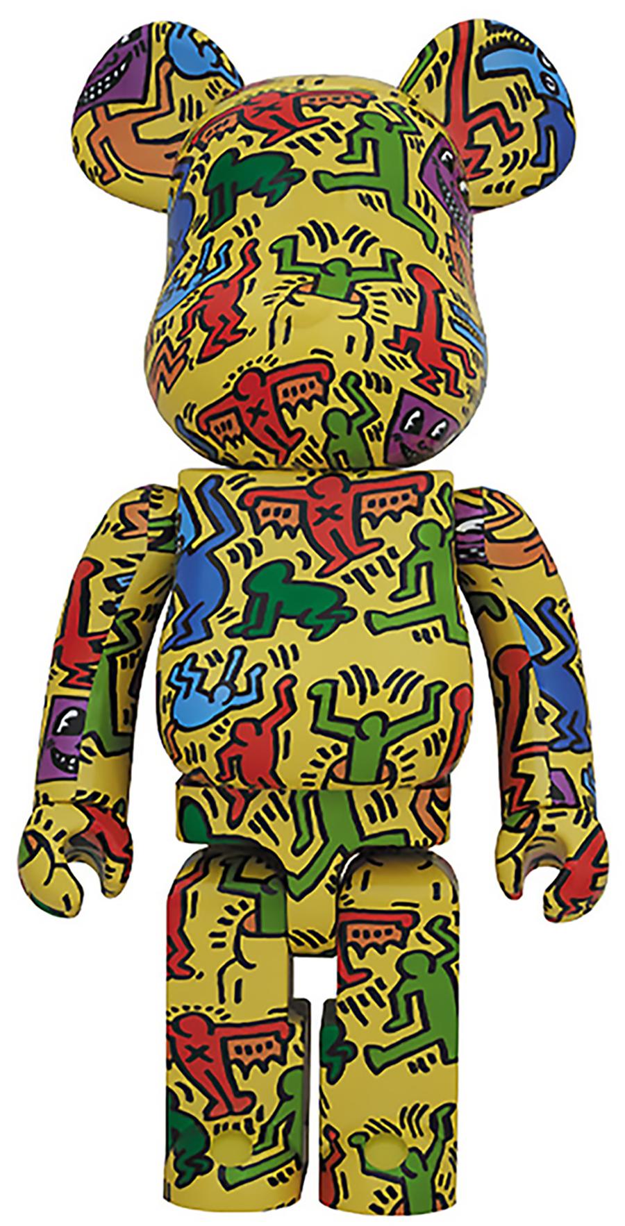 Keith Haring Bearbrick 400% Figures: Set of 4 works (c.2019-2021):
Unique, timeless Keith Haring collectibles, each trademarked & licensed by the artist's estate. The partnered figures reveals the late iconic artist’s 1980s artwork wrapping the