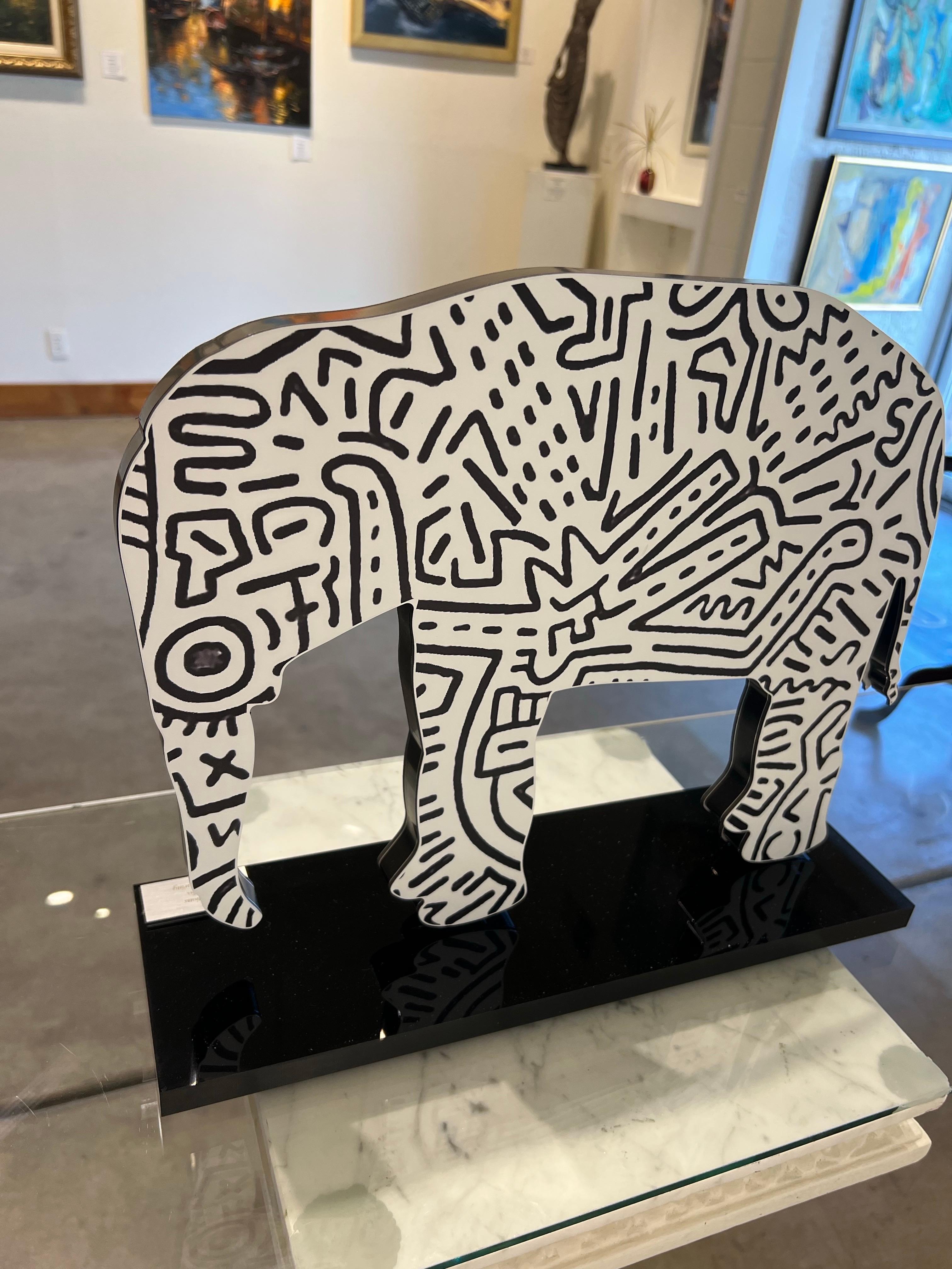 Keith Haring, Elephant. Sculpture in plexiglass. For Sale 9