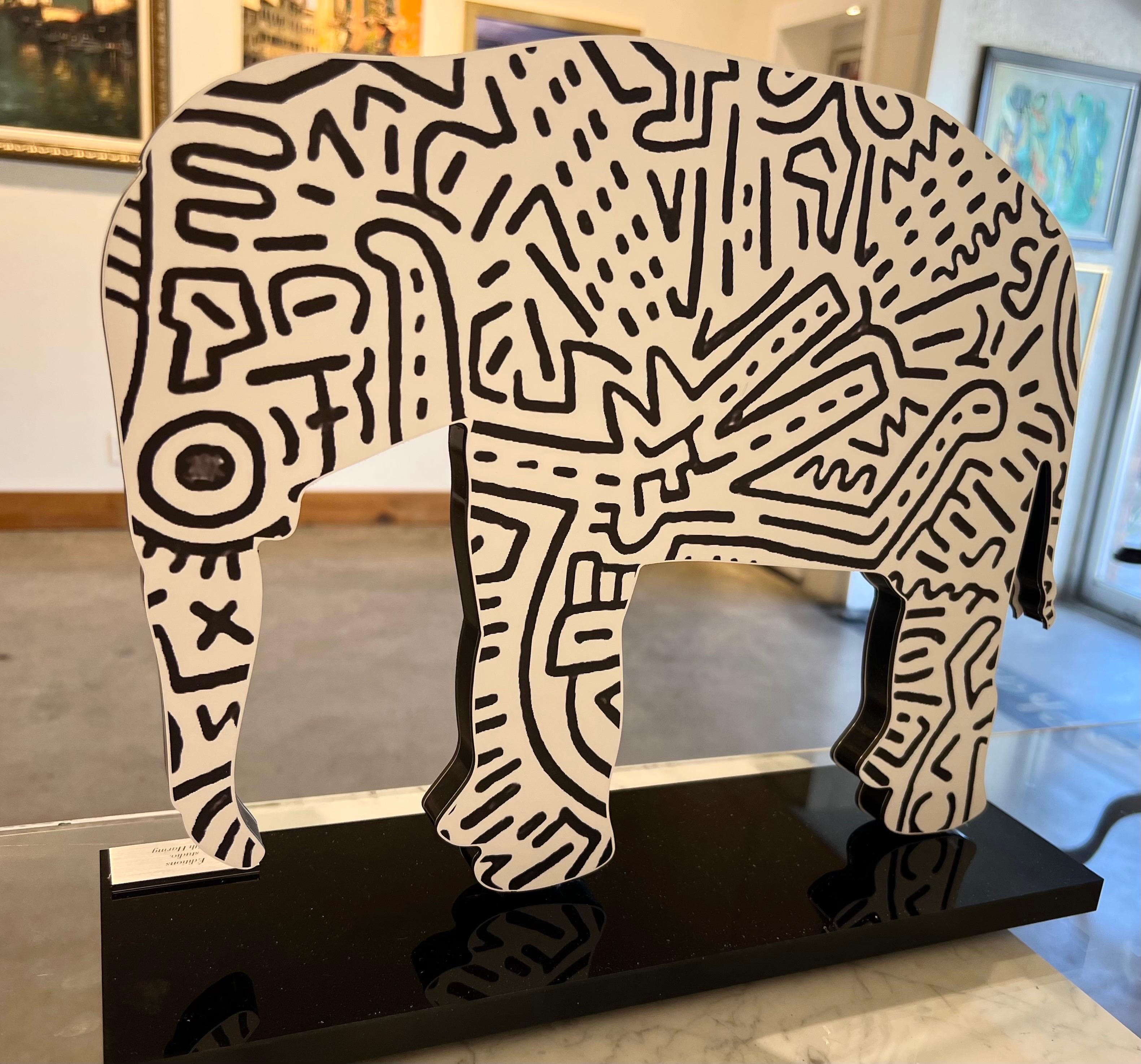 Keith Haring, Elephant. Sculpture in plexiglass. For Sale 10
