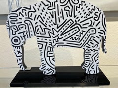 Used Keith Haring, Elephant. Sculpture in plexiglass.