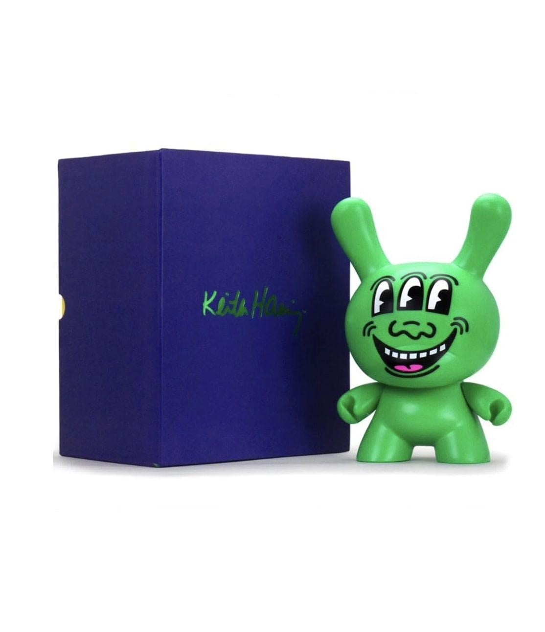 (after) Keith Haring Figurative Sculpture - Kidrobot - Keith Haring Masterpiece Three Eyed Face 8" Dunny Art Figure