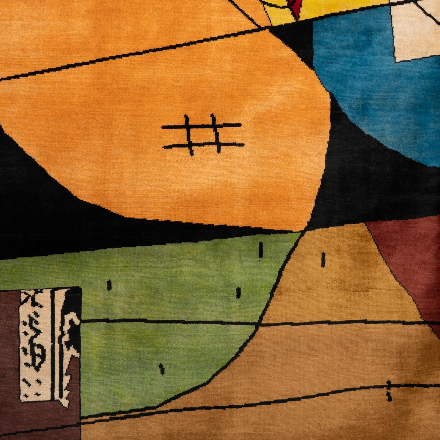 Carpet, or tapestry, after a work by Le Corbusier entitled “Taureau XIII”, dated 1956, in warm colors. Hand-knotted in Merino wool.

Contemporary craftsmanship.

Made to order. Will be numbered 2/8. Surface area: 5 M2. Density: 700,000 knots.

Will
