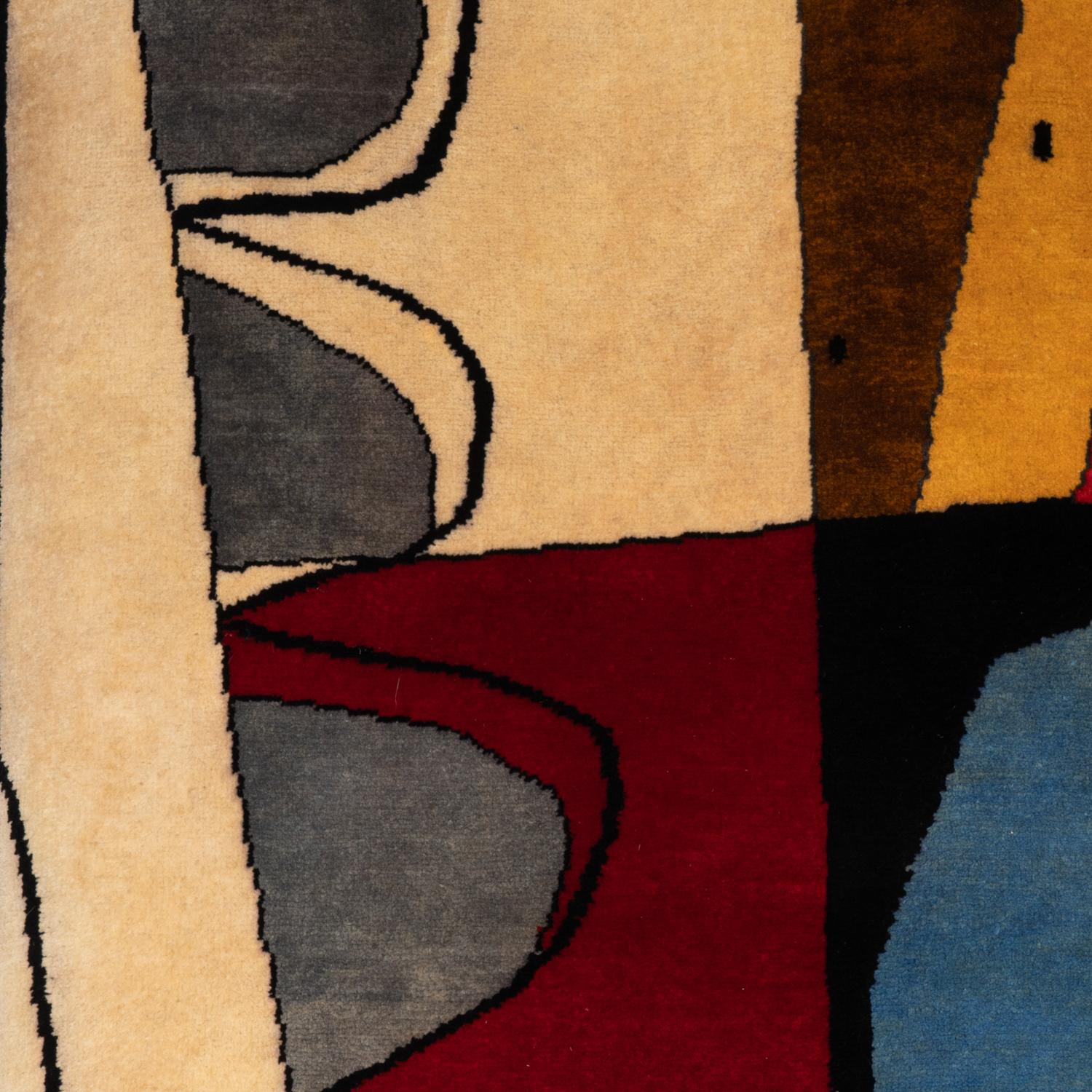 Rug, or tapestry, after a work by Le Corbusier entitled « Taureau XIII » and dated 1956. Hand-knotted and in Merino wool. Can be installed on the floor or displayed on the wall.

Contemporary work of craftsmen.

On demande. Will be numbered 2/8.