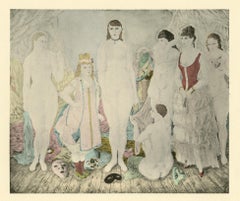 Antique "Avant le bal" pochoir