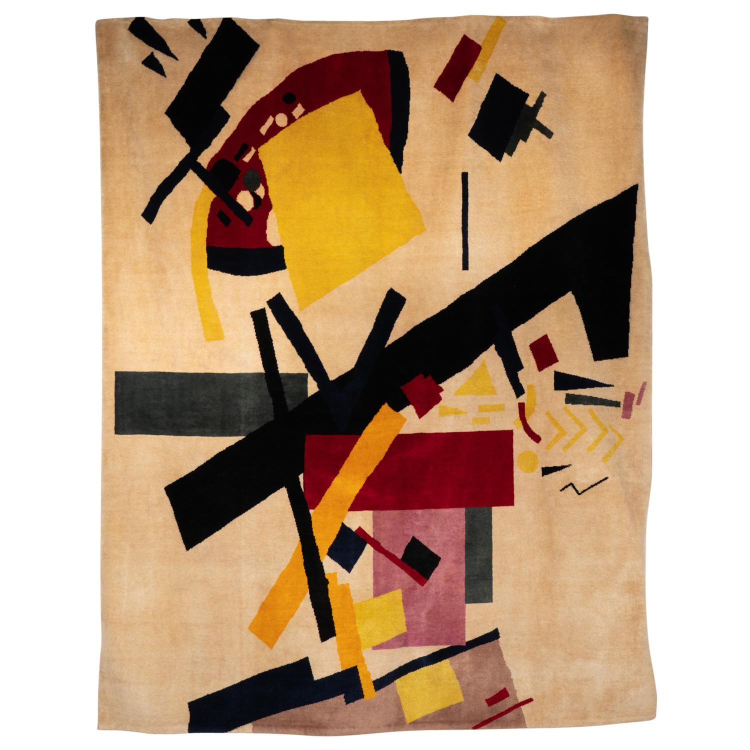 Hand-Knotted After Malevitch. Rug, or tapestry, in wool. Contemporary work For Sale
