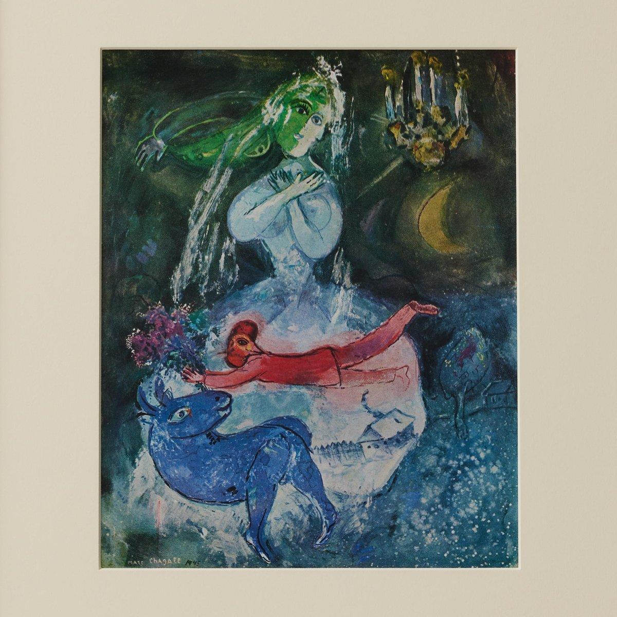 Nach Marc Chagall  Farbe Klischee  Editionen du Chêne  1947  Gerahmt im Angebot 6
