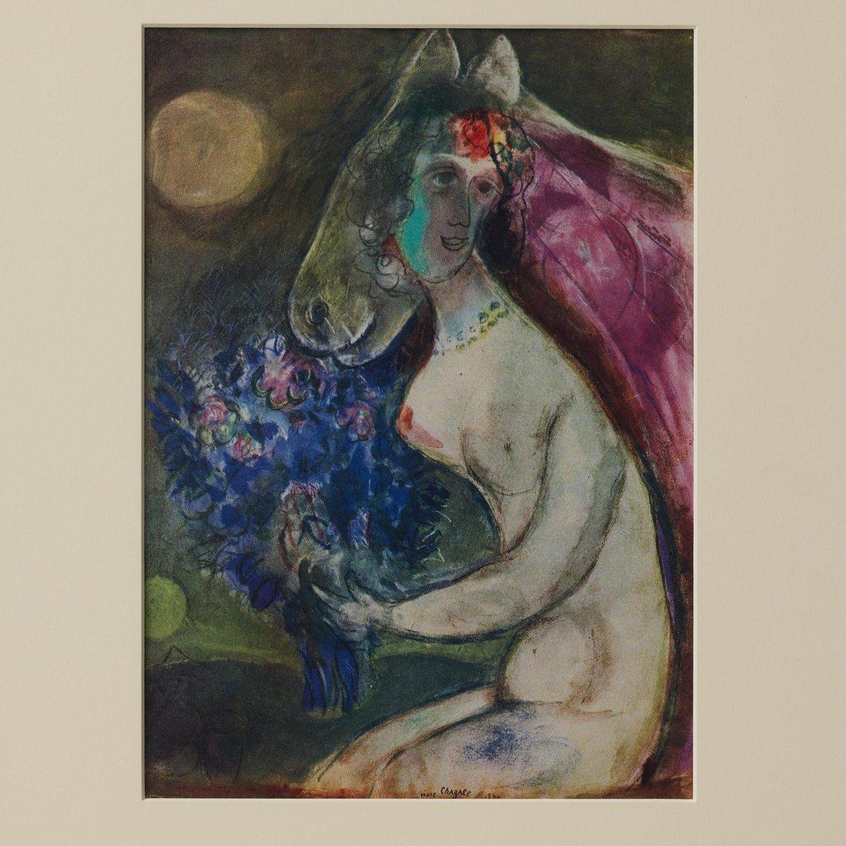 Nach Marc Chagall  Farbe Klischee  Editionen du Chêne  1947  Gerahmt im Angebot 6