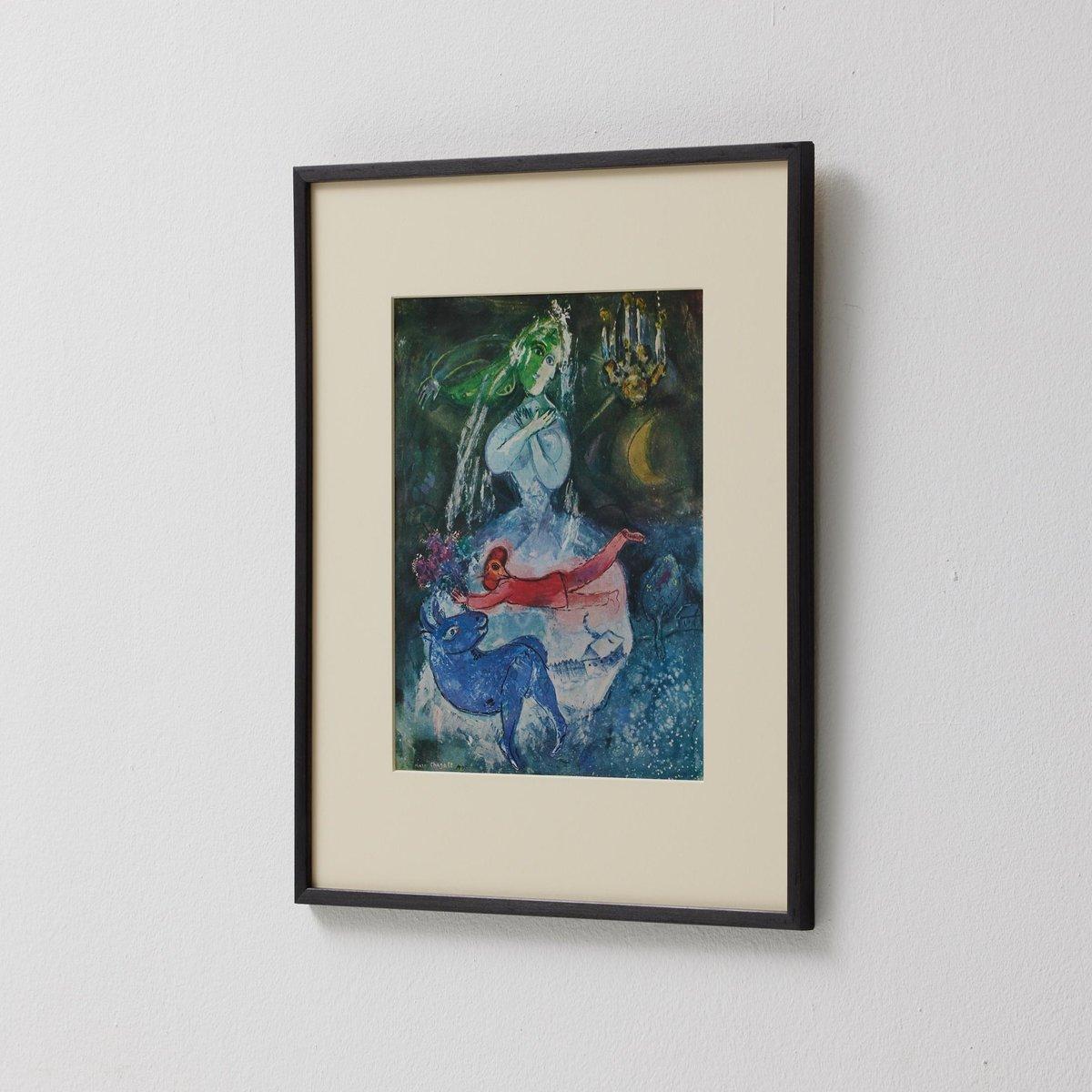 Nach Marc Chagall  Farbe Klischee  Editionen du Chêne  1947  Gerahmt (Moderne der Mitte des Jahrhunderts) im Angebot