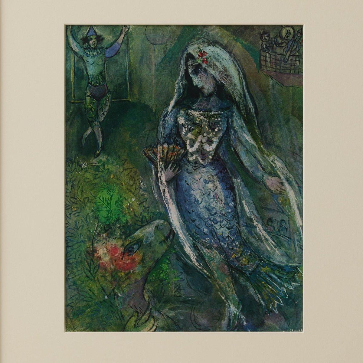 Nach Marc Chagall  Farbe Klischee  Editionen du Chêne  1947  Gerahmt im Angebot 1