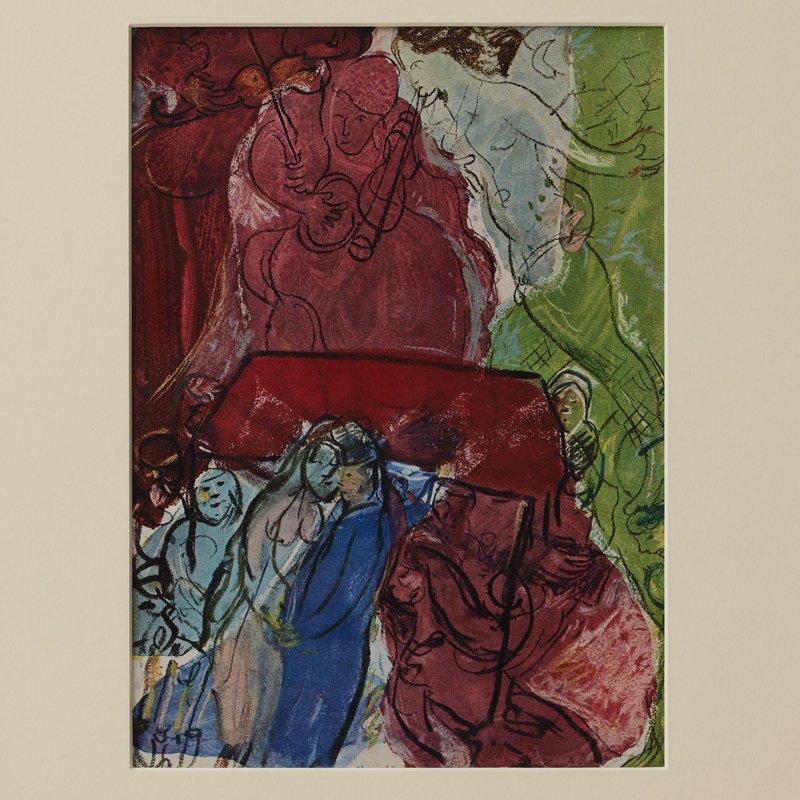 Nach Marc Chagall  Farbe Klischee  Editionen du Chêne  1947  Gerahmt im Angebot 2