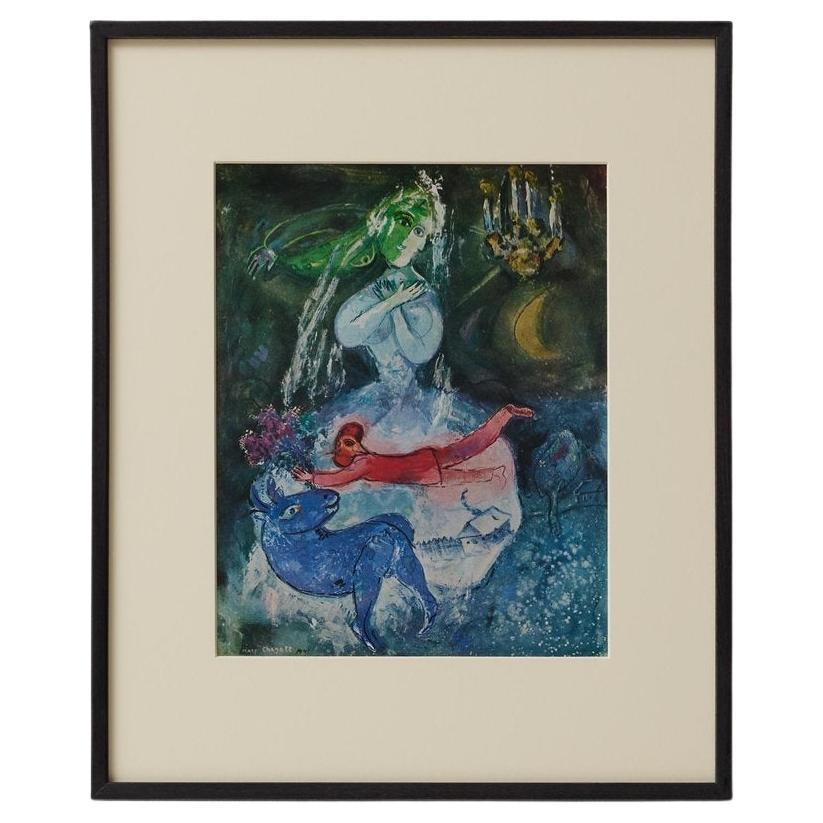 Nach Marc Chagall  Farbe Klischee  Editionen du Chêne  1947  Gerahmt