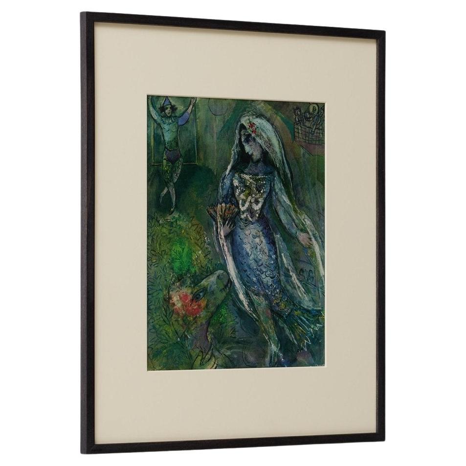 Nach Marc Chagall  Farbe Klischee  Editionen du Chêne  1947  Gerahmt