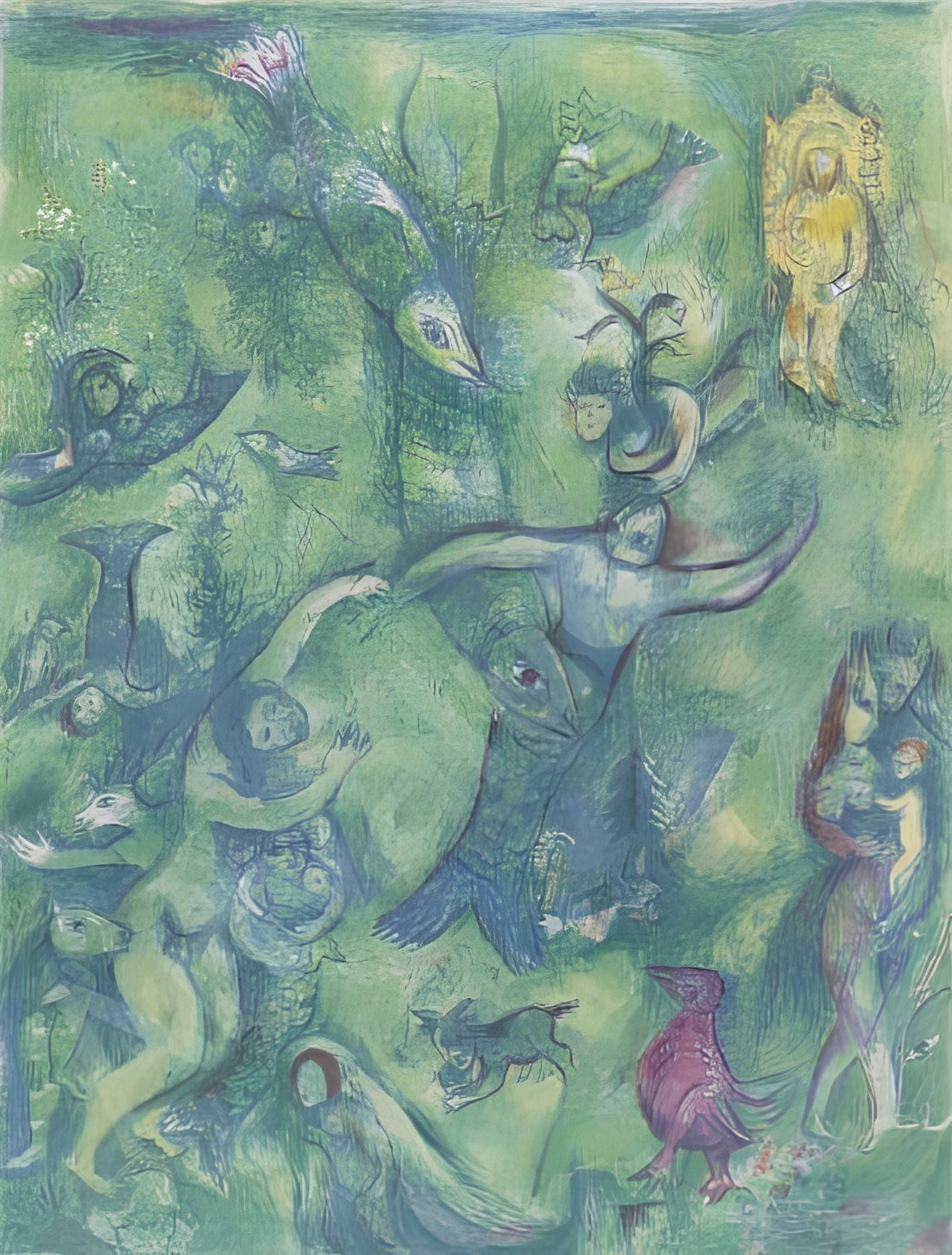 Tausendundeine Nacht Buch Lithographie Platte 9  – Print von (after) Marc Chagall