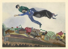 Antique "Au dessus de la ville" pochoir