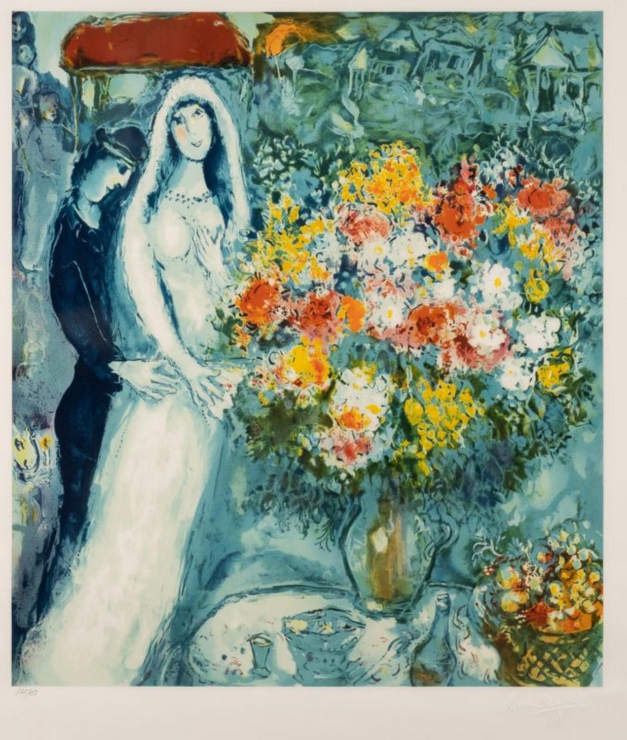 (after) Marc Chagall Abstract Print - Bouquet de la mariée 