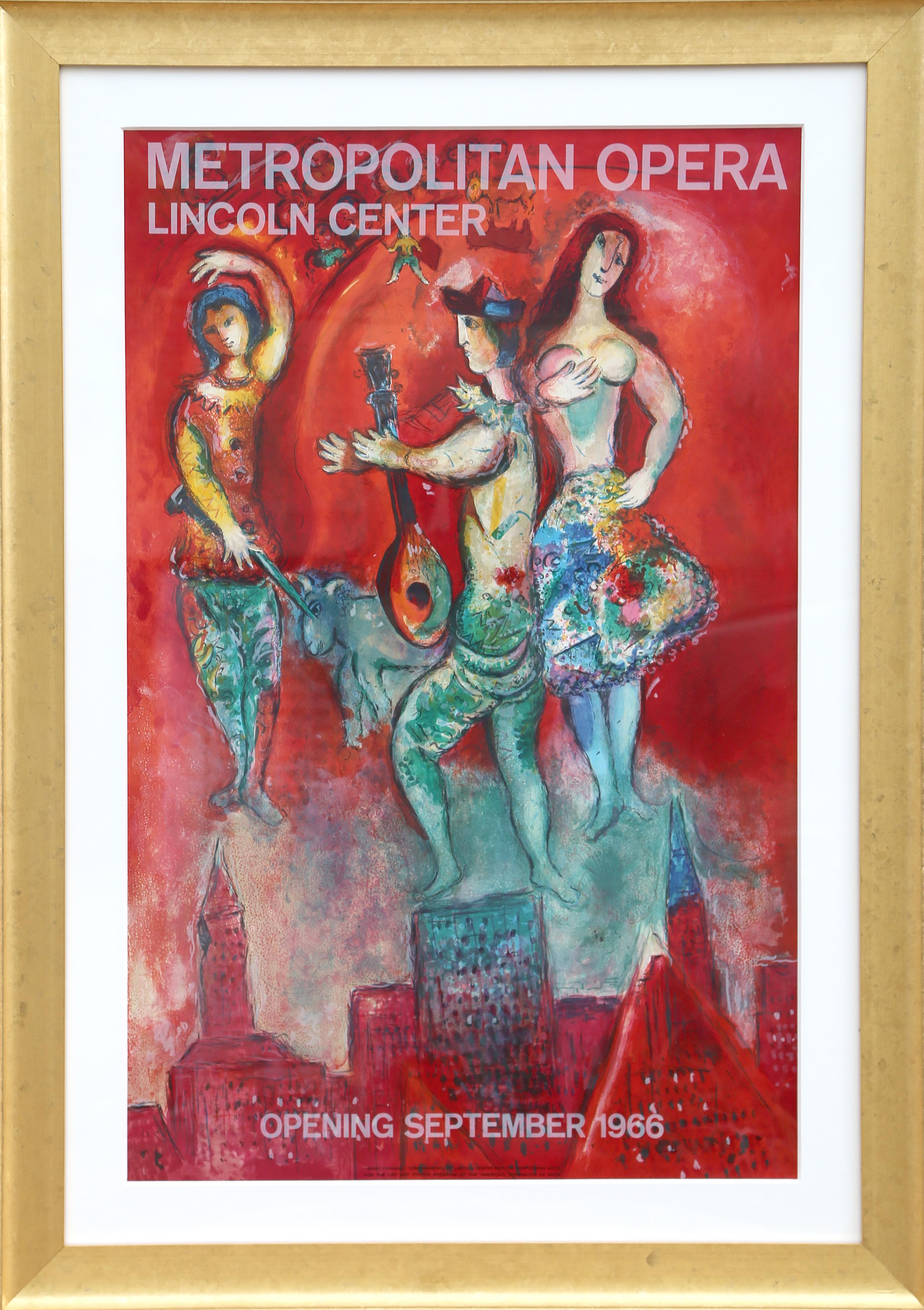 (after) Marc Chagall Figurative Print - "Carmen", Metropolitan Opera Lincoln Center Lithograph by Marc Chagall 1966