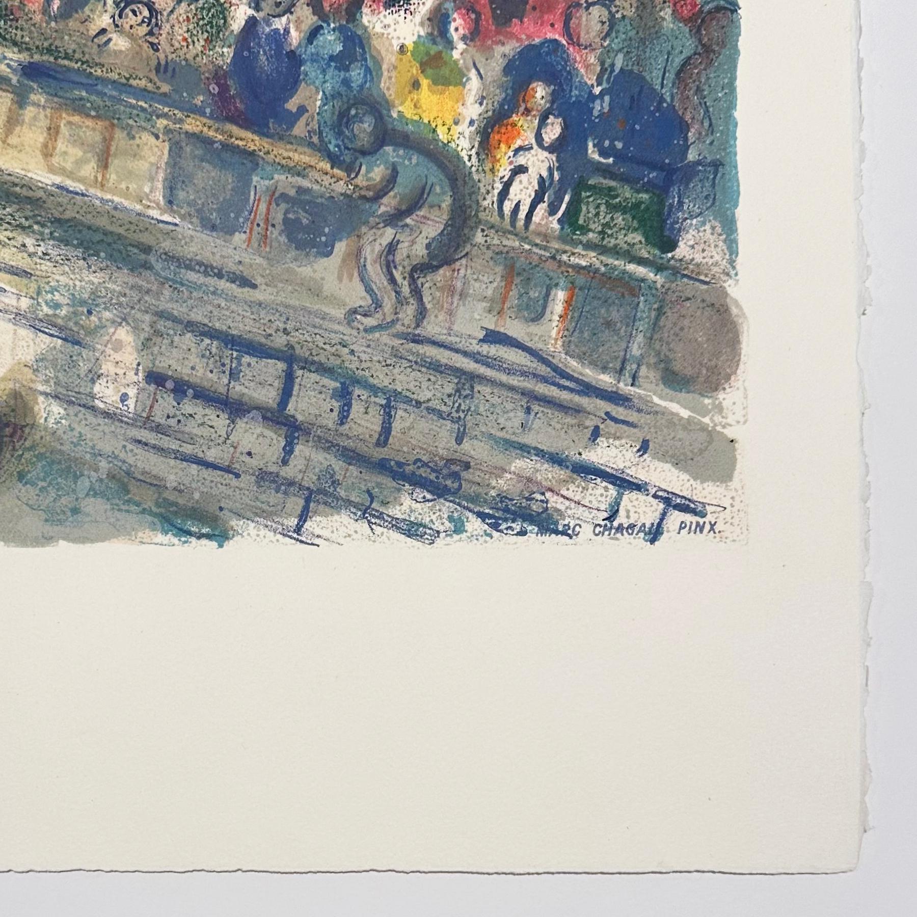 Carnaval de las Flores, de Niza y la Costa Azul (Prueba sin firmar) - Figurative Print Gris de (after) Marc Chagall
