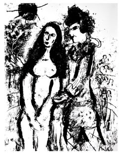 Vintage Clown In Love from Chagall Lithographs I