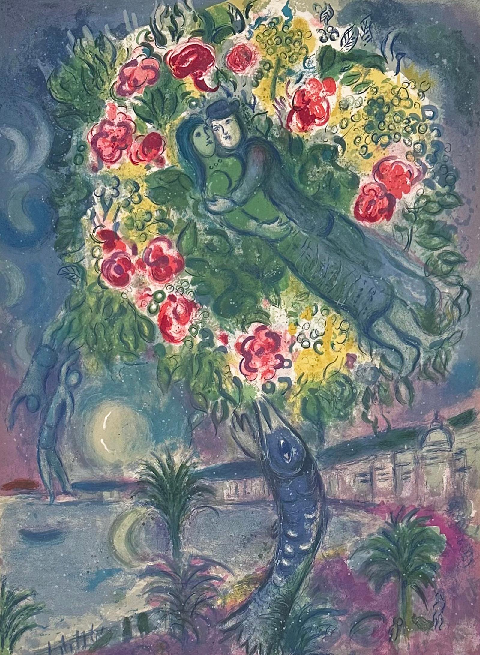 Abstract Print de (after) Marc Chagall - Pareja y pez, de Niza y la Costa Azul (Prueba sin firmar)