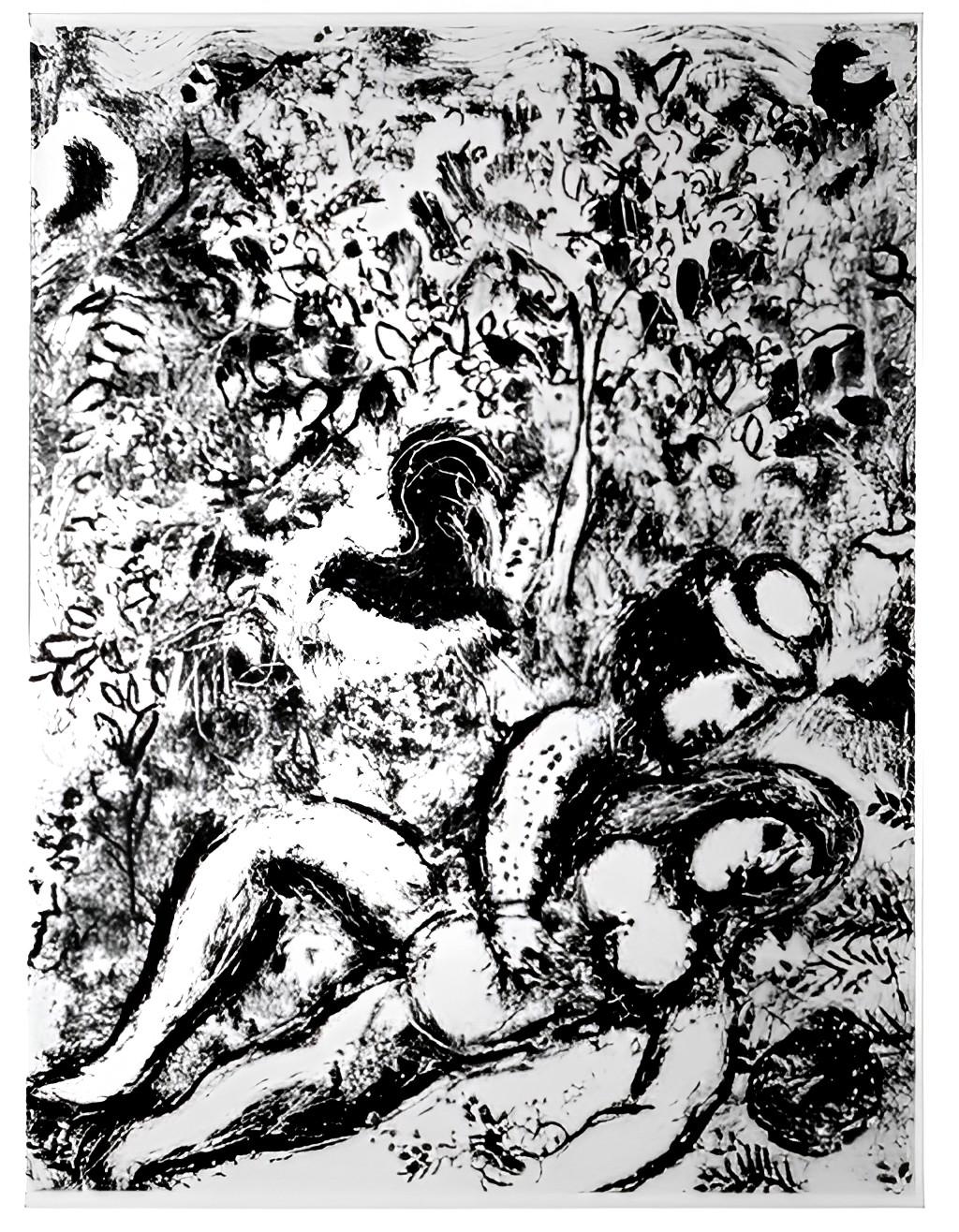 Couple Beside Tree from Chagall Lithographs I - Print by (after) Marc Chagall