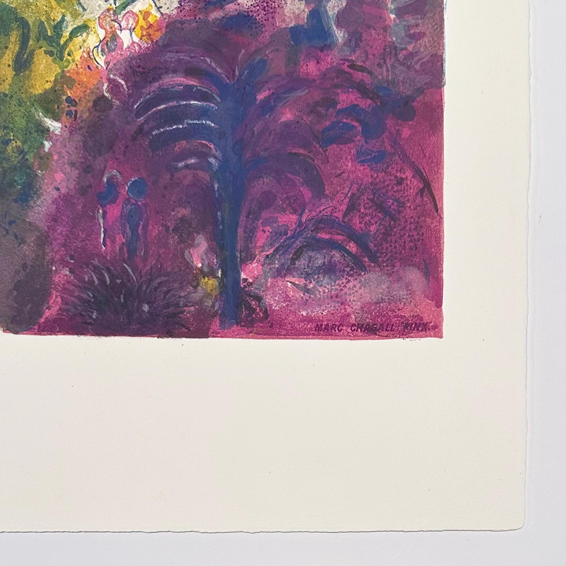 Couple in the Mimosas, from Nice and the Cote d'Azur (Unsigned Proof) - Gray Abstract Print by (after) Marc Chagall