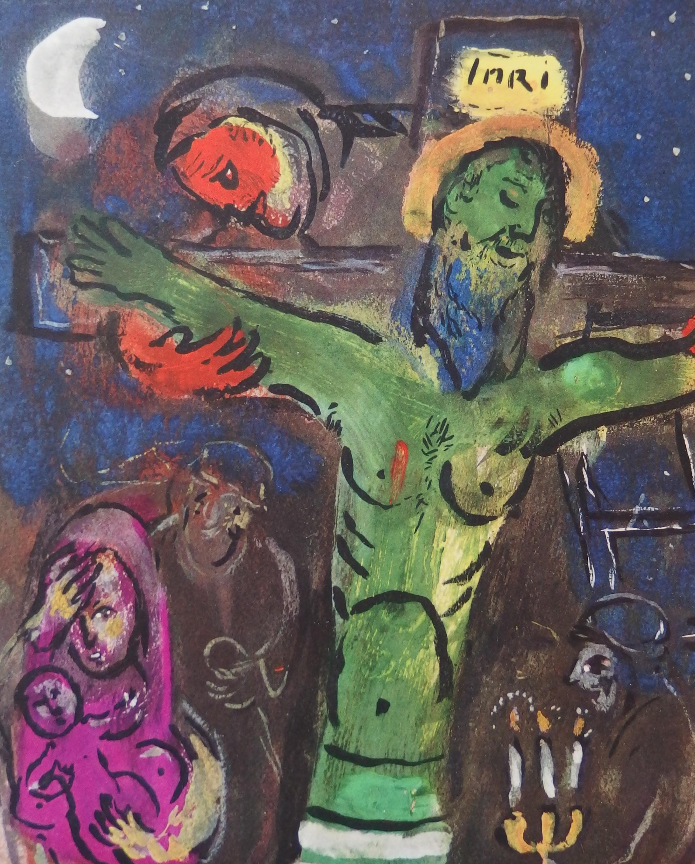 Crucifixion in Green - Lithograph, 1961 - Print by (after) Marc Chagall