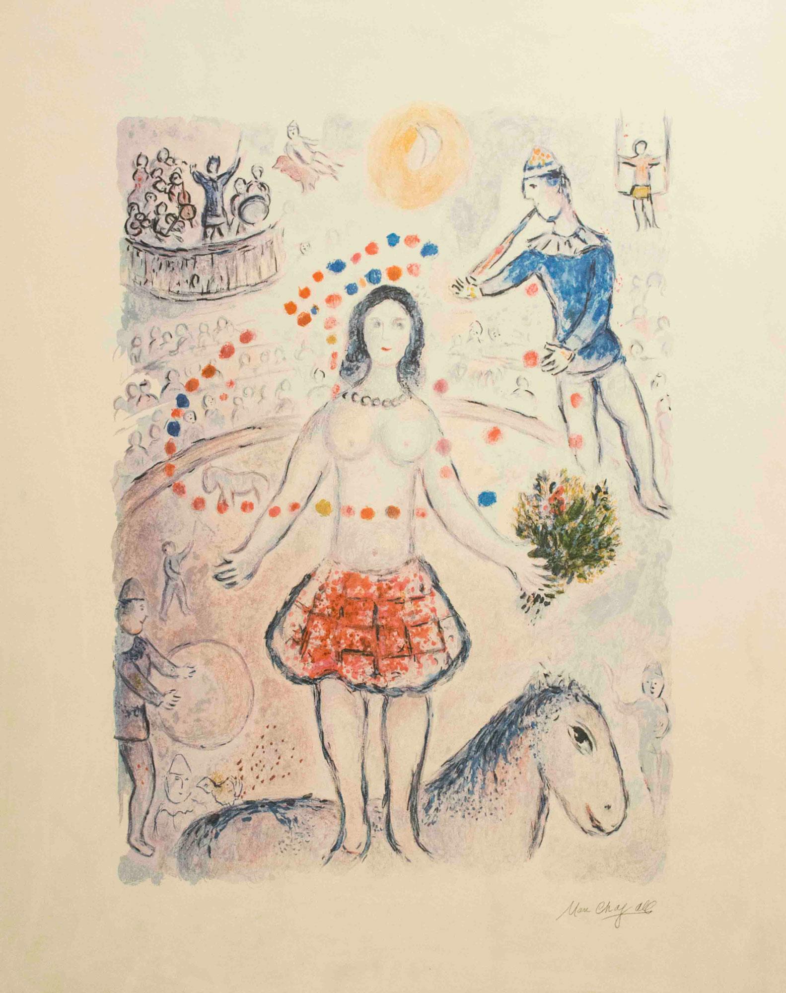 Danseuse au Flutiste - Modern Print by (after) Marc Chagall