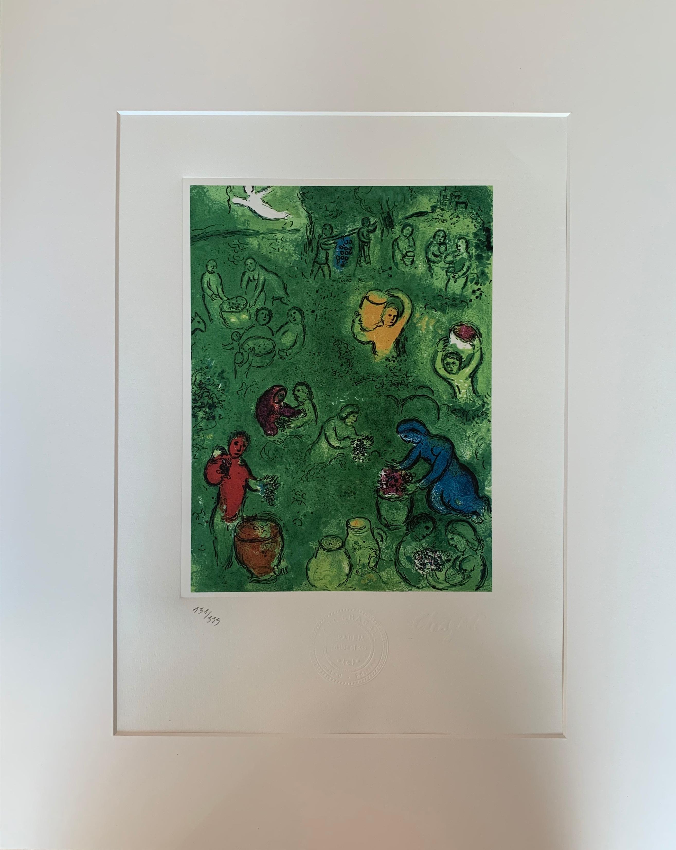 Figurative Print (after) Marc Chagall - Daphnis & Chlo - Lithographie originale - signée sur plaque - numérotée
