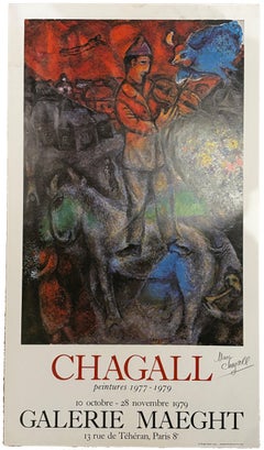 Affiche d'exposition « Le Violiniste au dessus de la Ville » signée