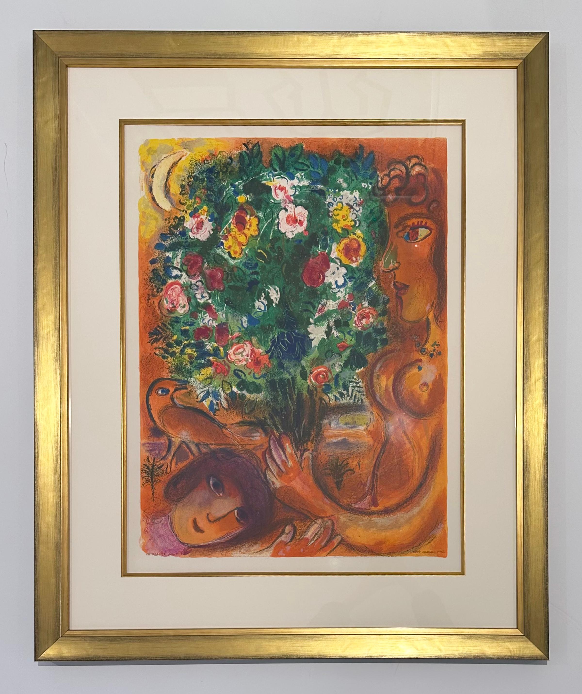 Femme au Bouquet, from Nice and the Cote d'Azur (Unsigned Proof) - Print by (after) Marc Chagall