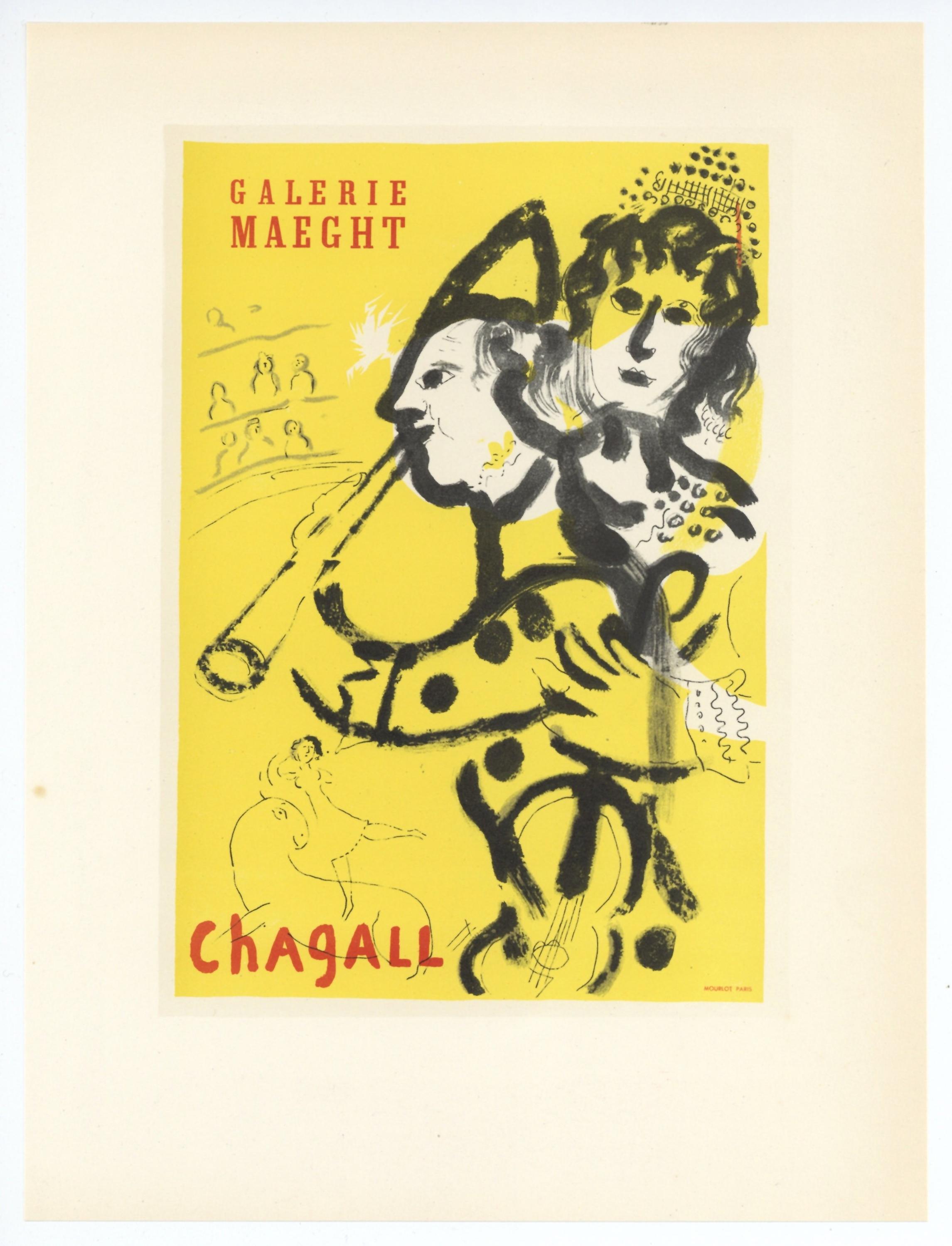 Affiche de lithographie « Galerie Maeght » - Print de (after) Marc Chagall