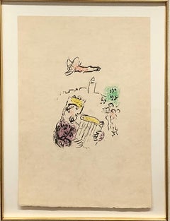 Marc Chagall King David (Pink Bible) Stone Lithograph Mid Century Modern