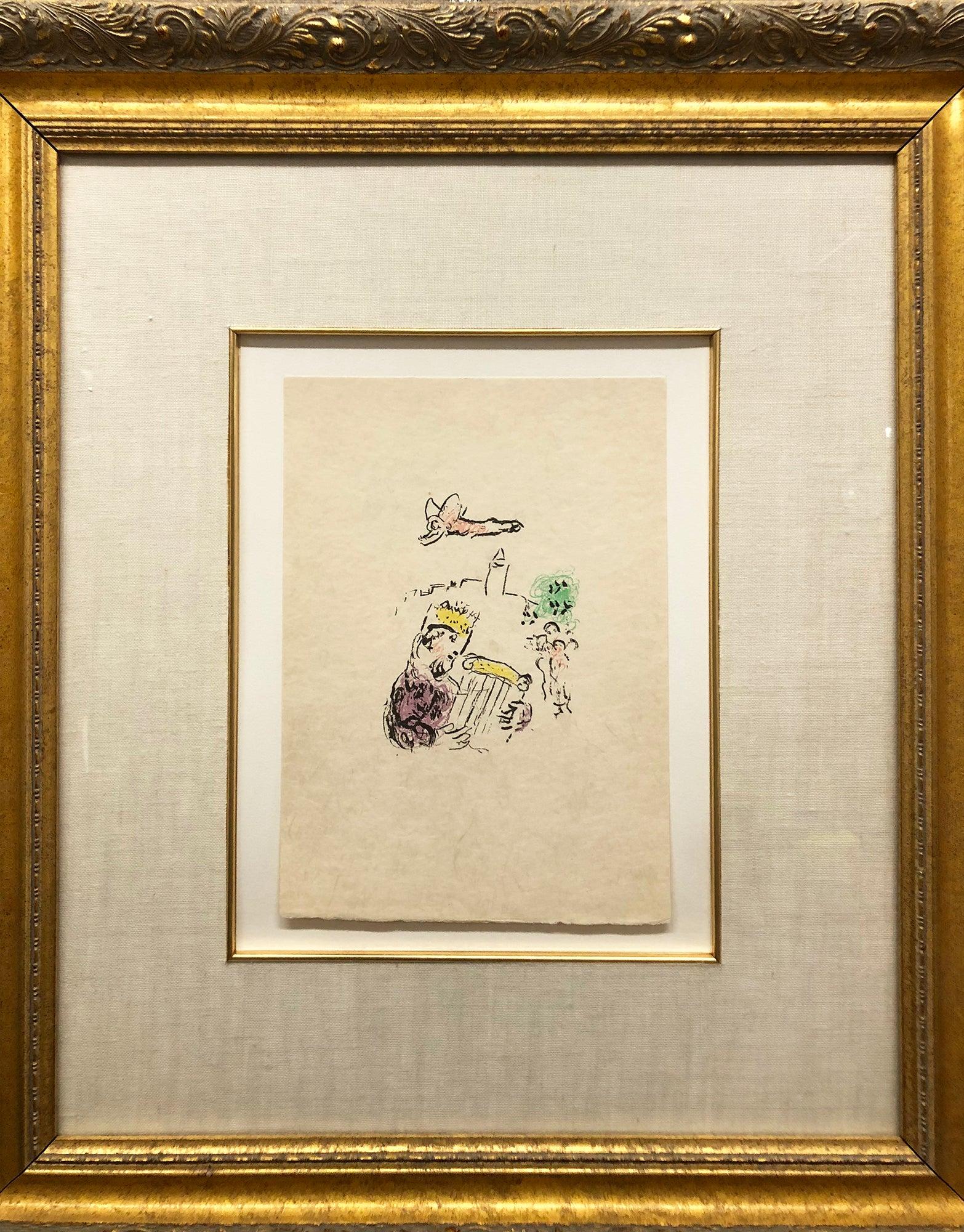 Marc Chagall King David (Pink Bible) Stone Lithograph - Modern Print by (after) Marc Chagall