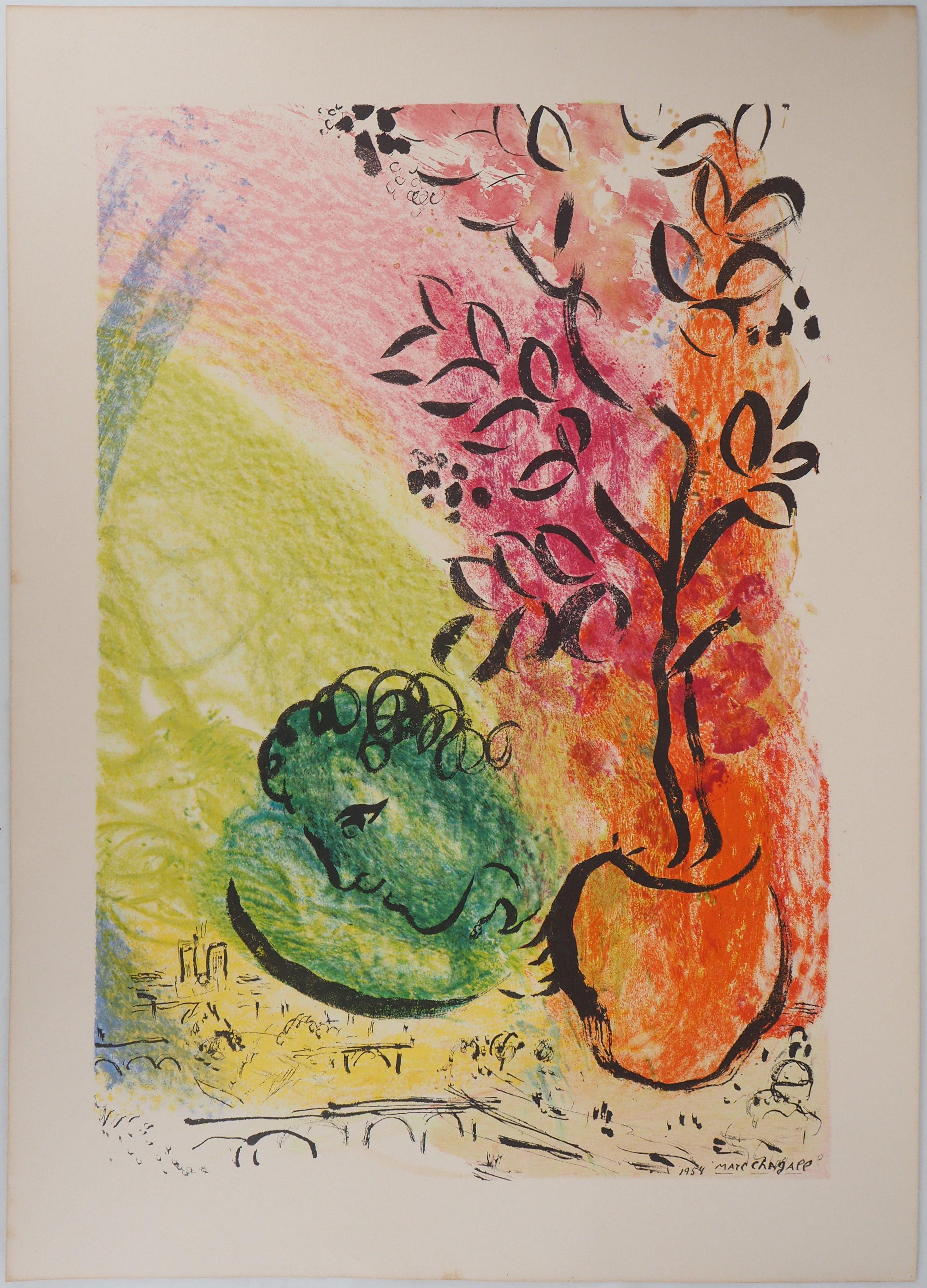 (after) Marc Chagall Figurative Print - Le Bouquet de Paris - Lithograph (Ref. Sorlier #101)