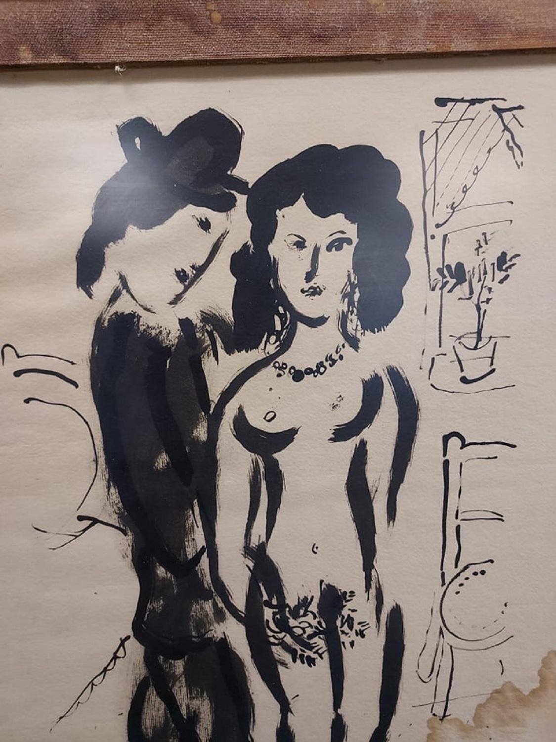 Lovers after Marc Chagall Litho - Print by (after) Marc Chagall