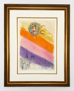 Marc Chagall (da un’opera di Sorlier) Litografia a colori firmata, Gli Champs-Élysées