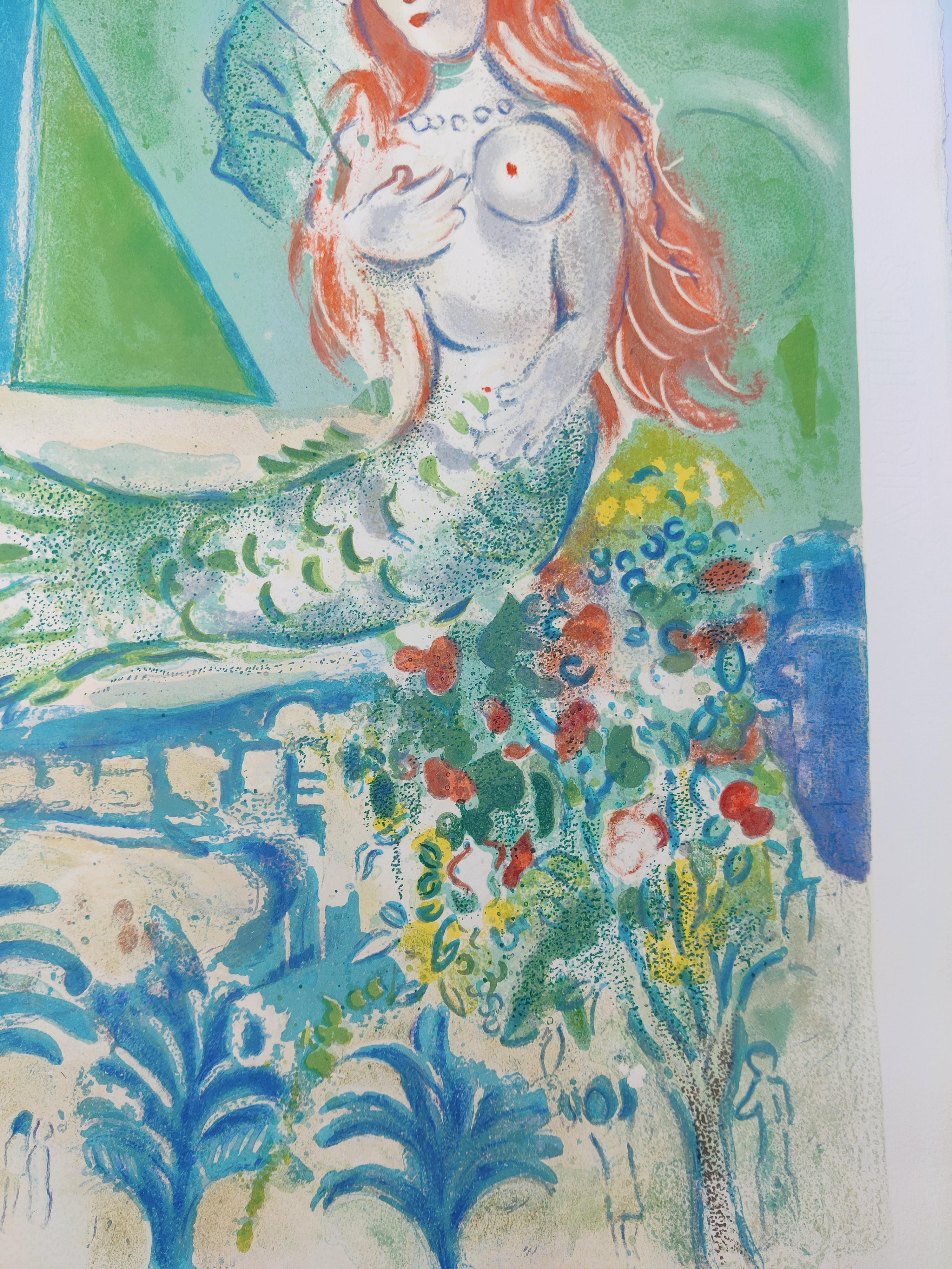Marc Chagall (after) -- Siren with the Poet from Nice and the Côte d'Azur, 1967 For Sale 3