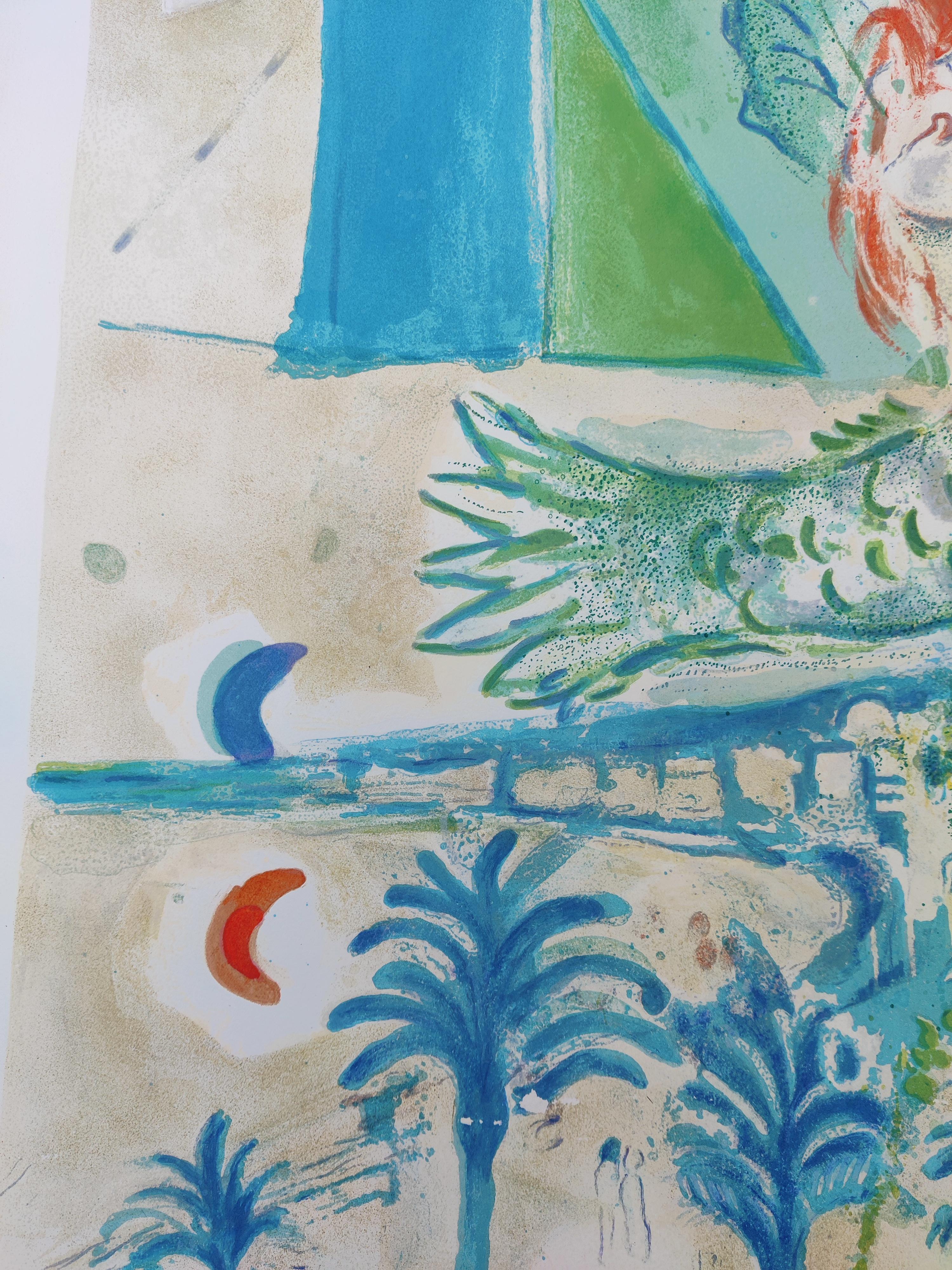 Marc Chagall (d'après) -- Sirenes avec le poète de Nice et de la Côte d'Azur 4