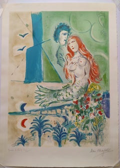 Marc Chagall (after) -- Siren with the Poet from Nice and the Côte d'Azur, 1967