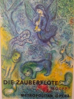 Marc Chagall Die Zauberflote, Original Lithograph Poster by Mourlot France, 1966