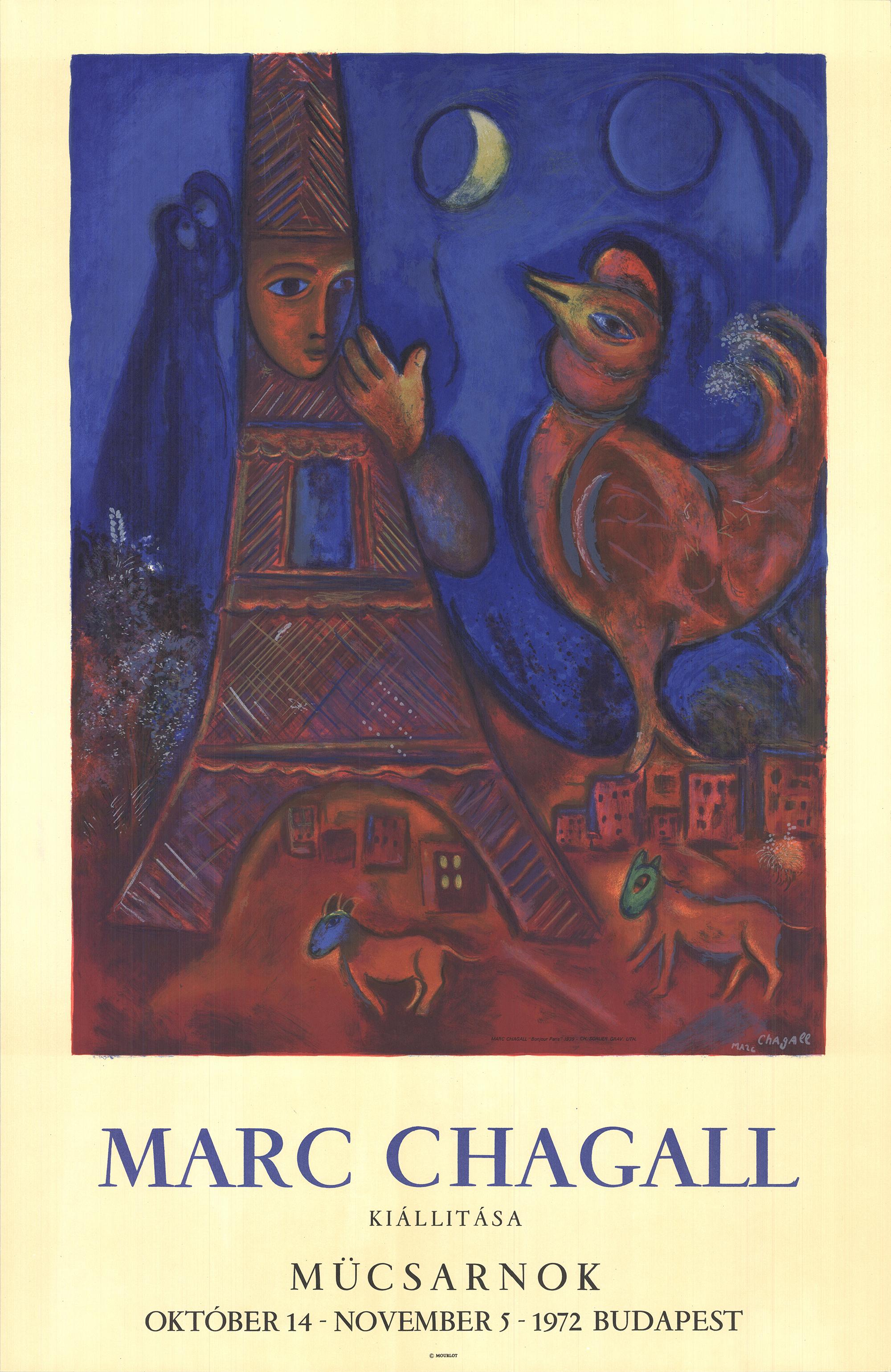 Marc Chagall, Guten Morgen Paris, 1972 LITHOGRAPHIE – Print von (after) Marc Chagall