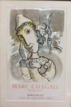 Marc Chagall – Le Cirque au Clown Jaune Original Lithograph Poster
