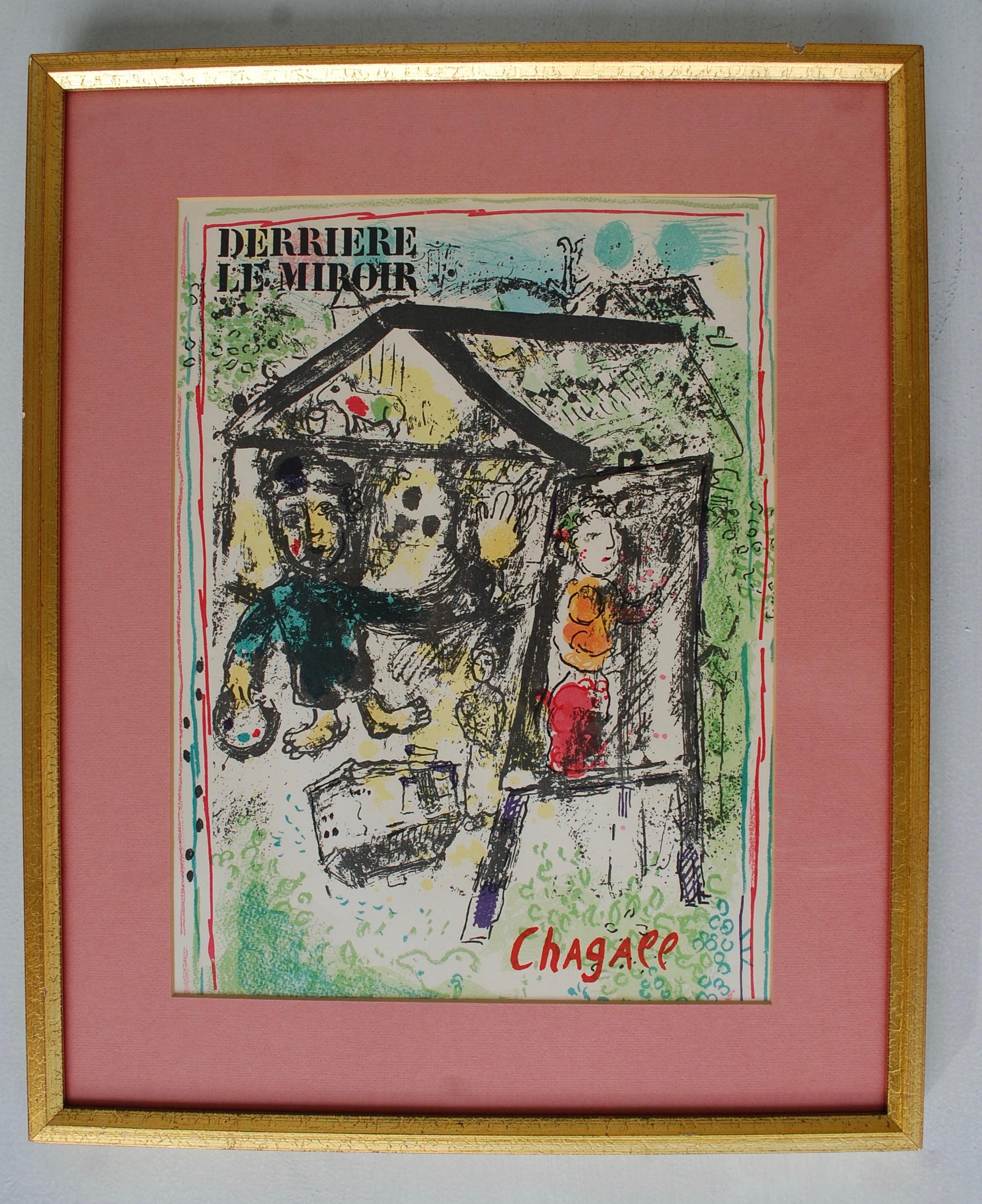 Marc Chagall Lithographie-Le Peintre Derrier le Miroir, Lithographie  im Angebot 1