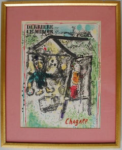 Cartel litografía de Marc Chagall Le Peintre Derriere le Miroir